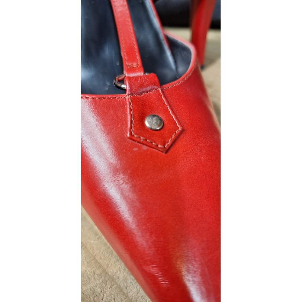 Worthington Shelby Red Leather T-Strap Square Toe Heels Pumps 6.5M 023-5177 - Picture 9 of 14